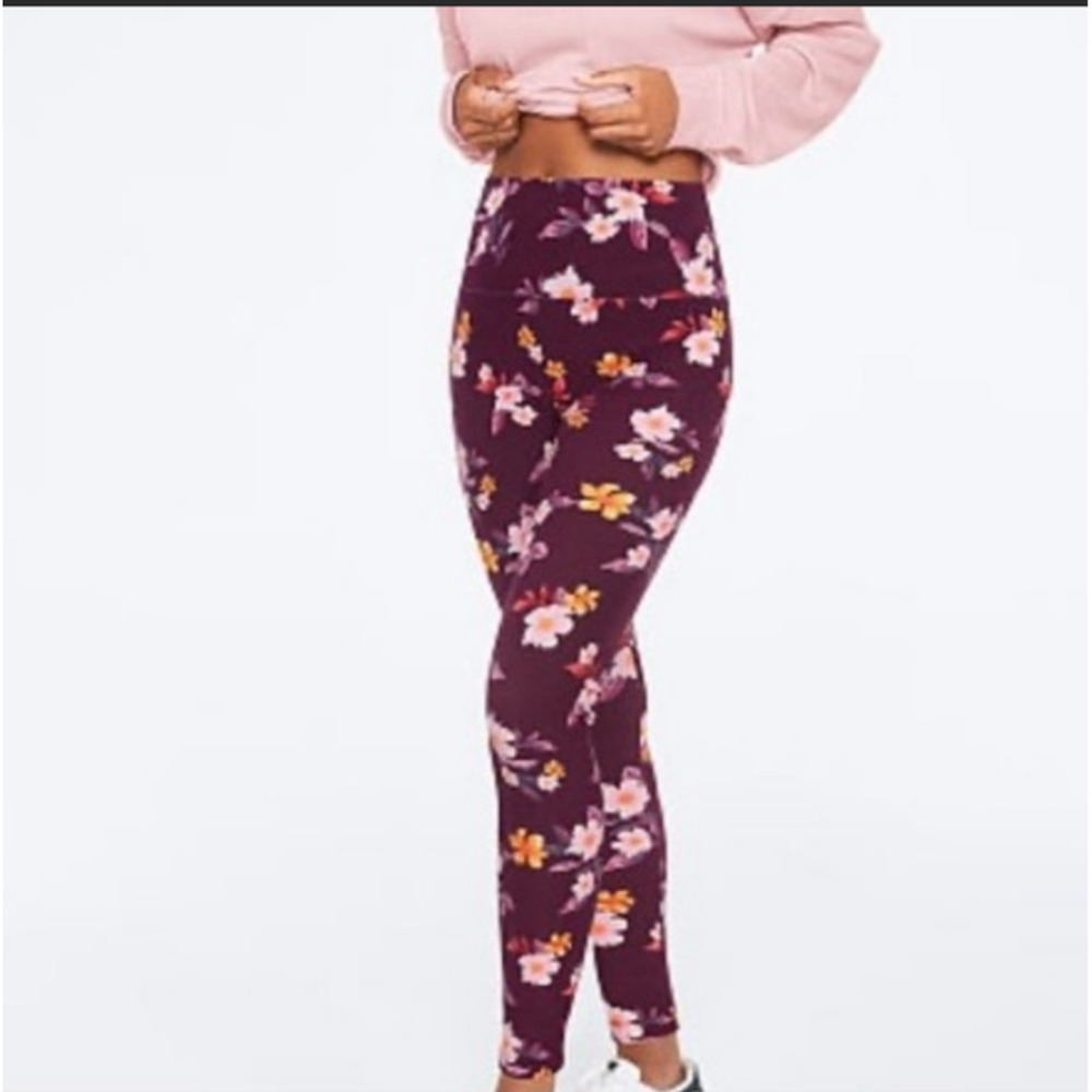 PINK Victoria's Secret YOGA High Waisted Floral Cotton Leggings